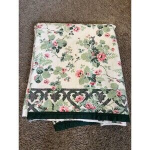 VTG Blanket leaves and pink flowers Poly Satin Trim Acrylic